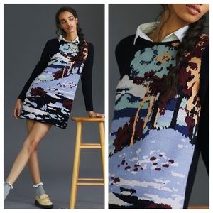 nwt ANTHROPOLOGIE | Maeve Scenic Mini Sweater Dress | Five Stars ⭐️⭐️⭐️⭐️⭐️ | XS